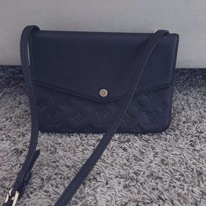 Louis Vuitton Black Monogram Empreinte Leather Twinset Bag